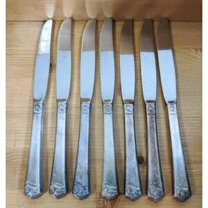 Lot Of 7 Vtg Holmes & Edwards Inlaid IS DS “Bright Future” 1954 Butter Knives